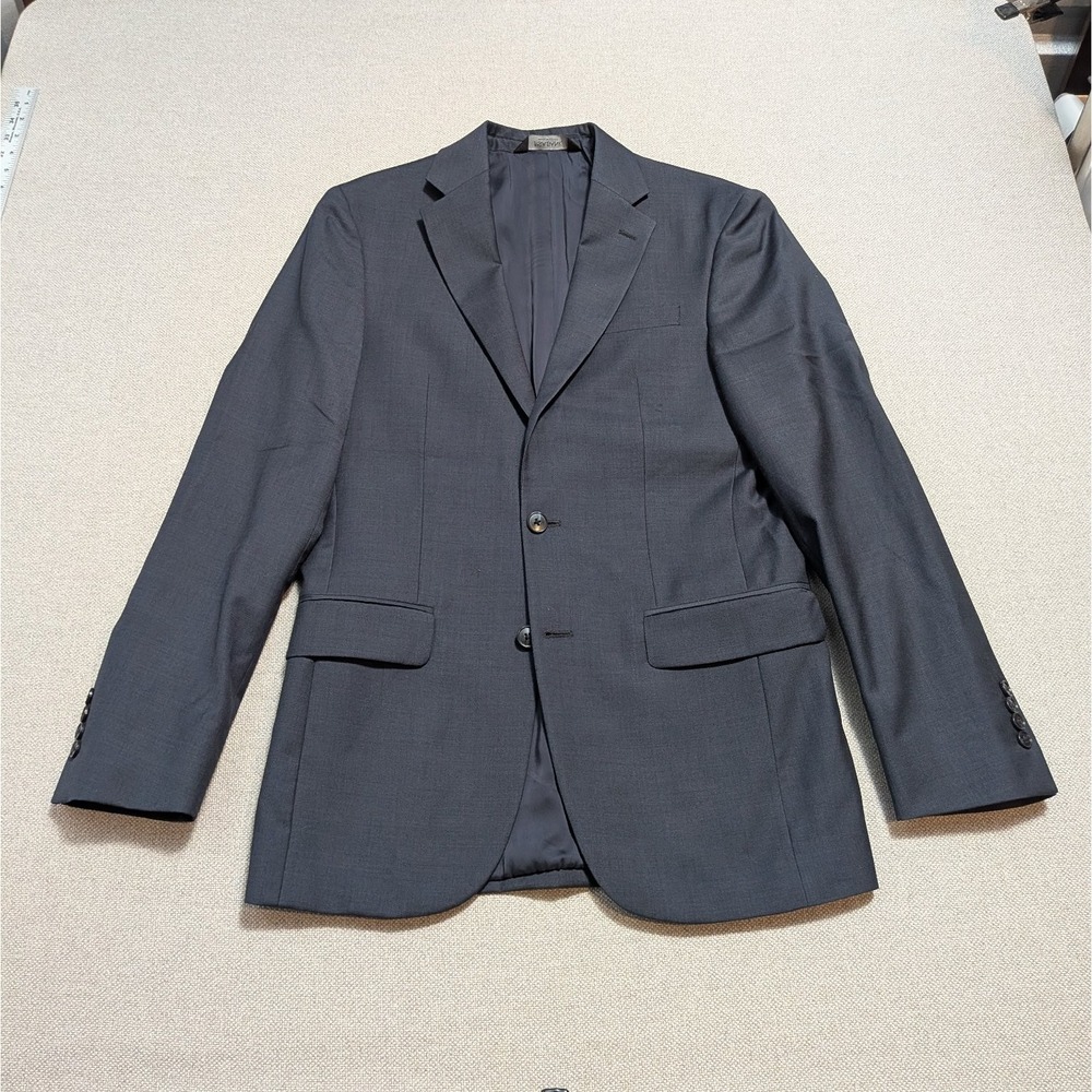Jos A Bank Traveler Men's Blazer 38L Charcoal Wool Slim Fit Suit Jacket Formal